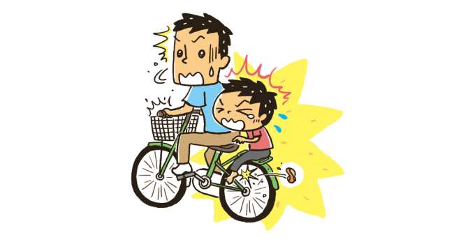 お子さんを自転車の後ろに乗せる皆さんへ　“スポーク外傷”にご注意ください！