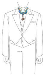 瑞宝中綬章の男性の着用例