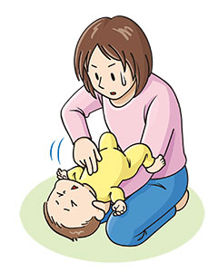 乳児に行う胸部突き上げ法